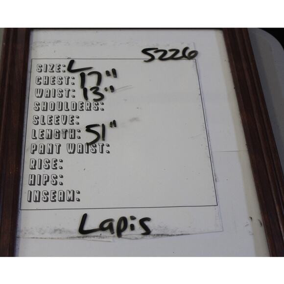 Lapis Dress Womens Large Blue Smocked 100% Cotton Embroidered Maxi Cowgirl Rodeo - Picture 4 of 4